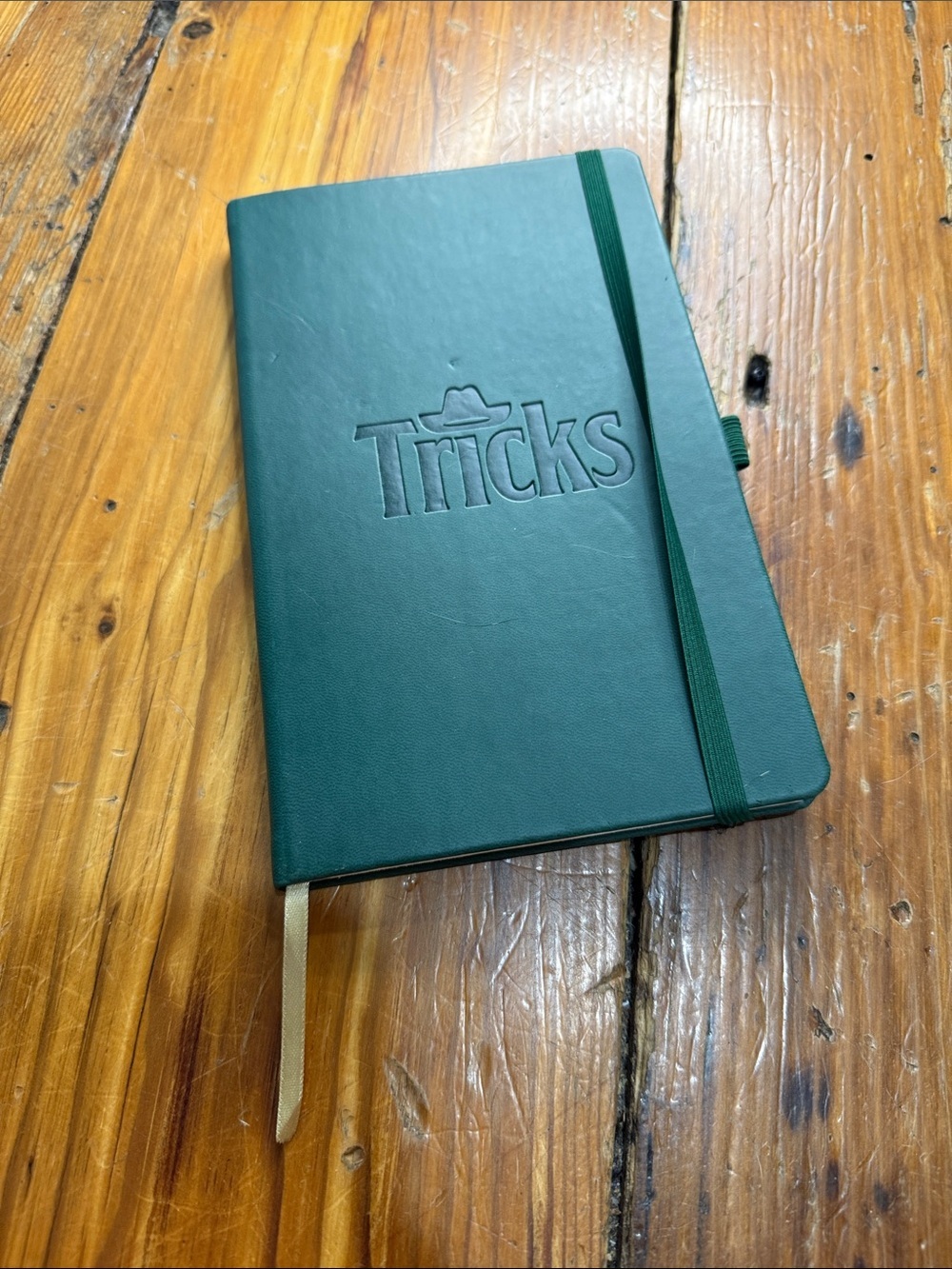 Castelli Made in Italy Green Leatherette Journal with Tricks on it